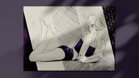 Illustrazione introduttiva dedicata ai tessuti utilizzati nell’abbigliamento professionale per la pole dance.