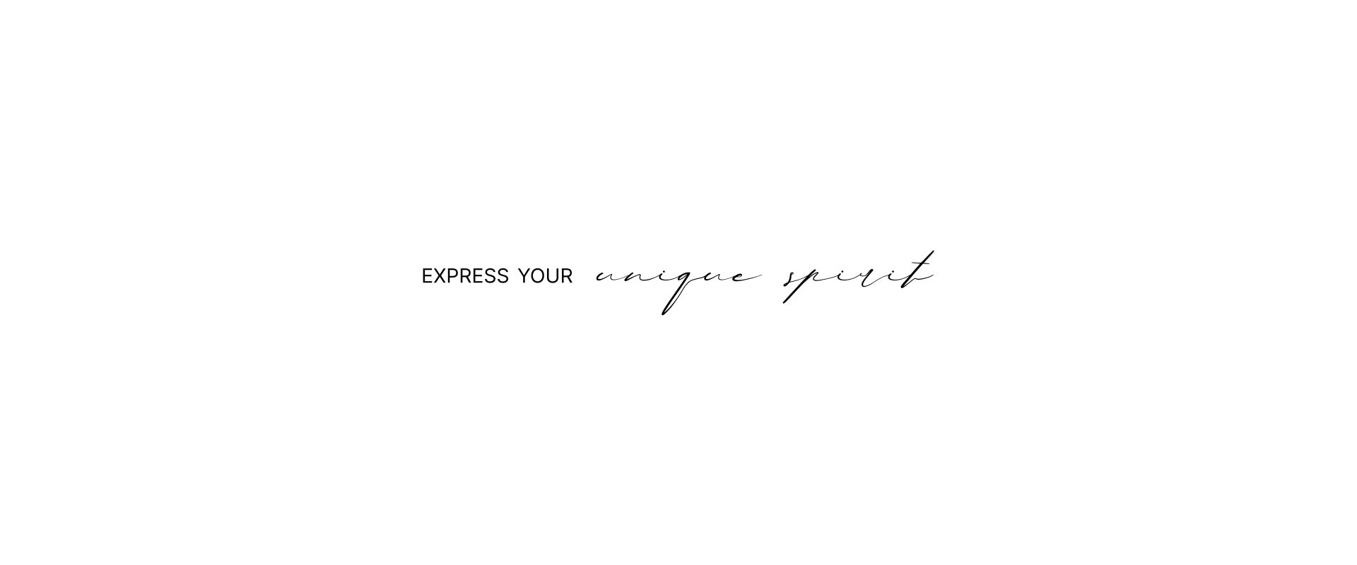 Striscione del brand con la frase "Express your unique spirit"