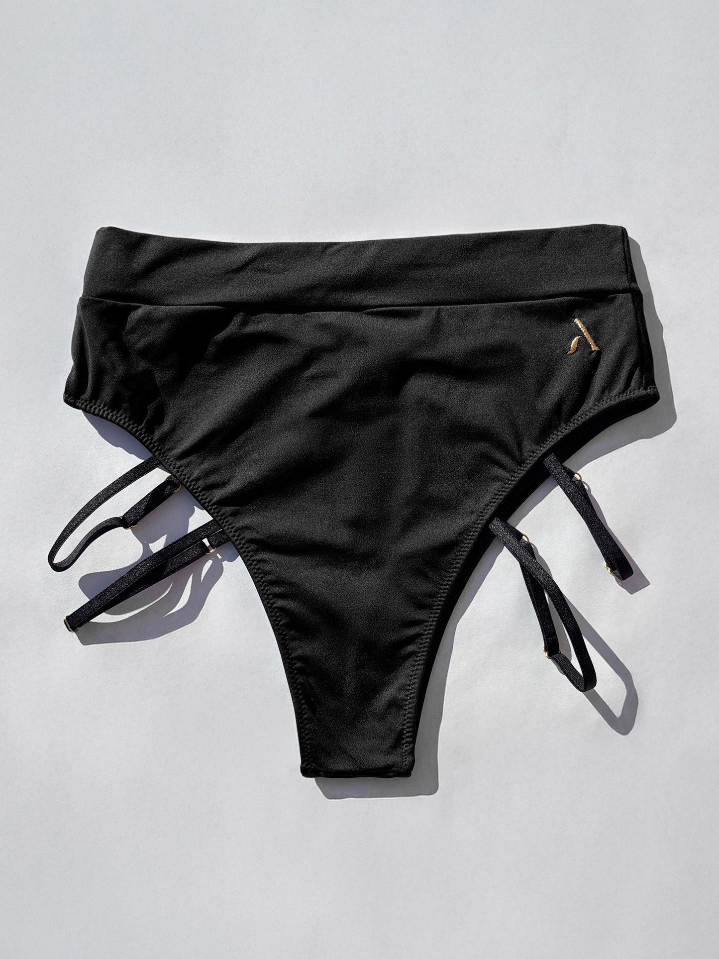 Pantoloncini da pole dance con elementi elastici color nero