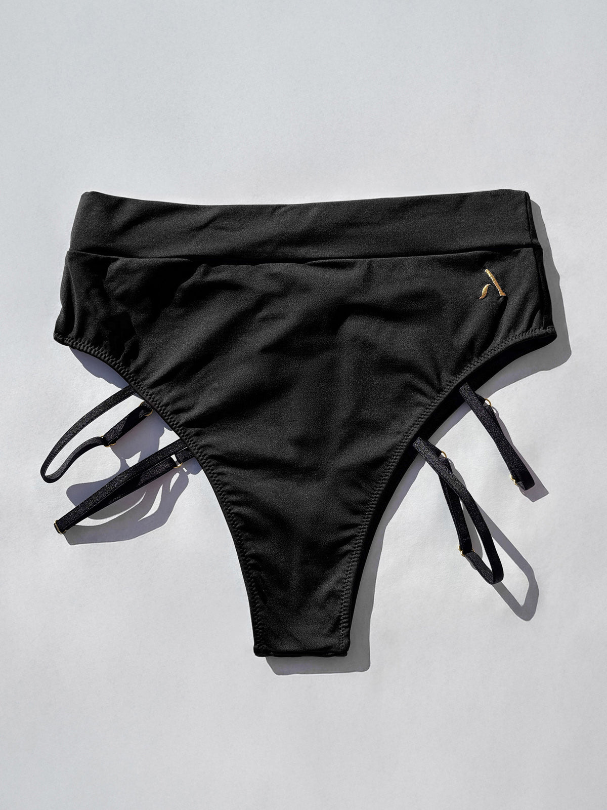 Pantoloncini da pole dance con elementi elastici color nero