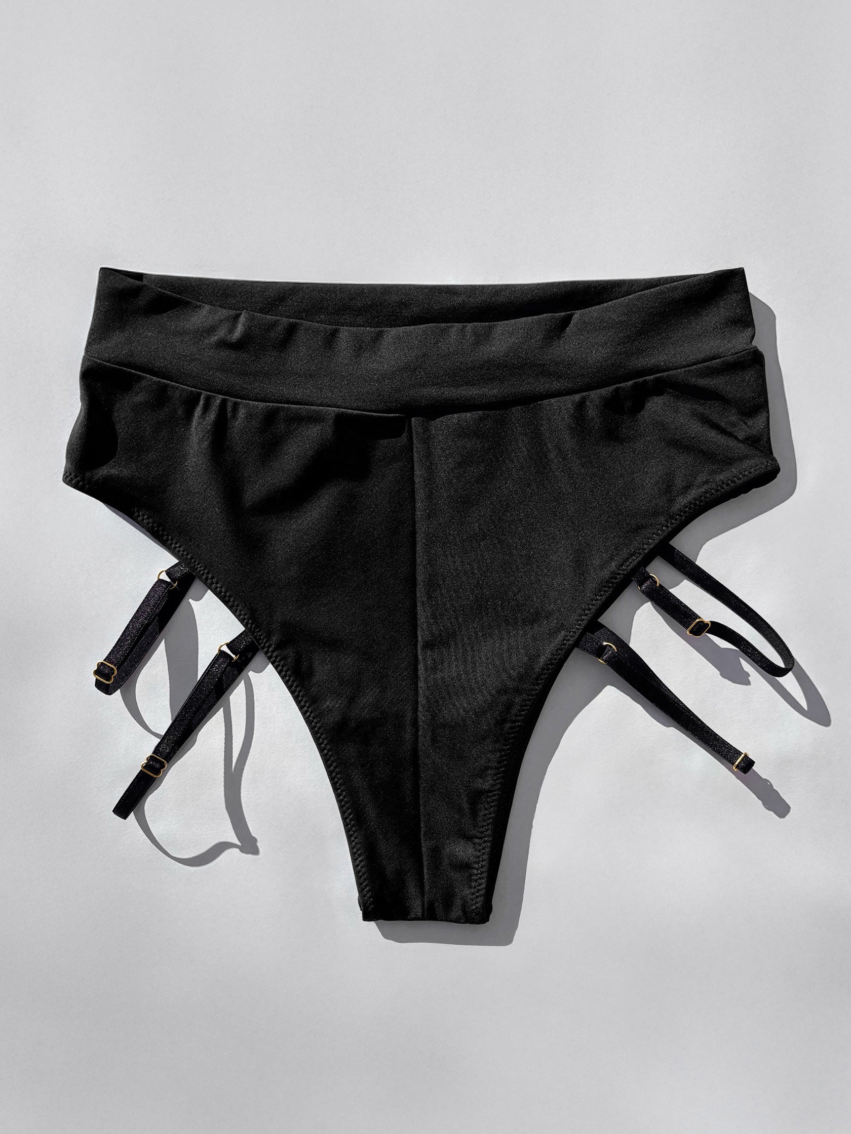Pantoloncini da pole dance con elementi elastici color nero
