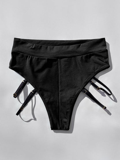Pantoloncini da pole dance con elementi elastici color nero
