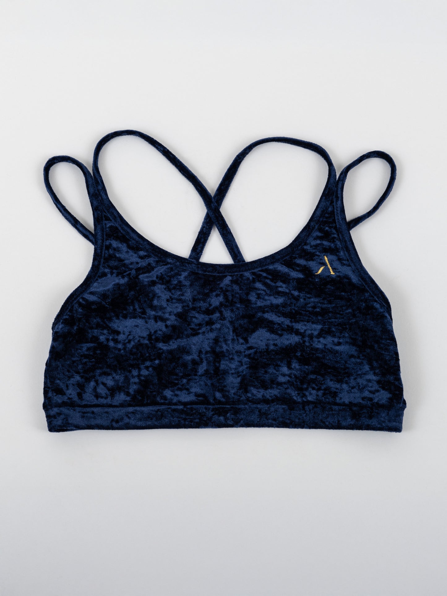 Top da pole dance in velluto blu, stile lusso