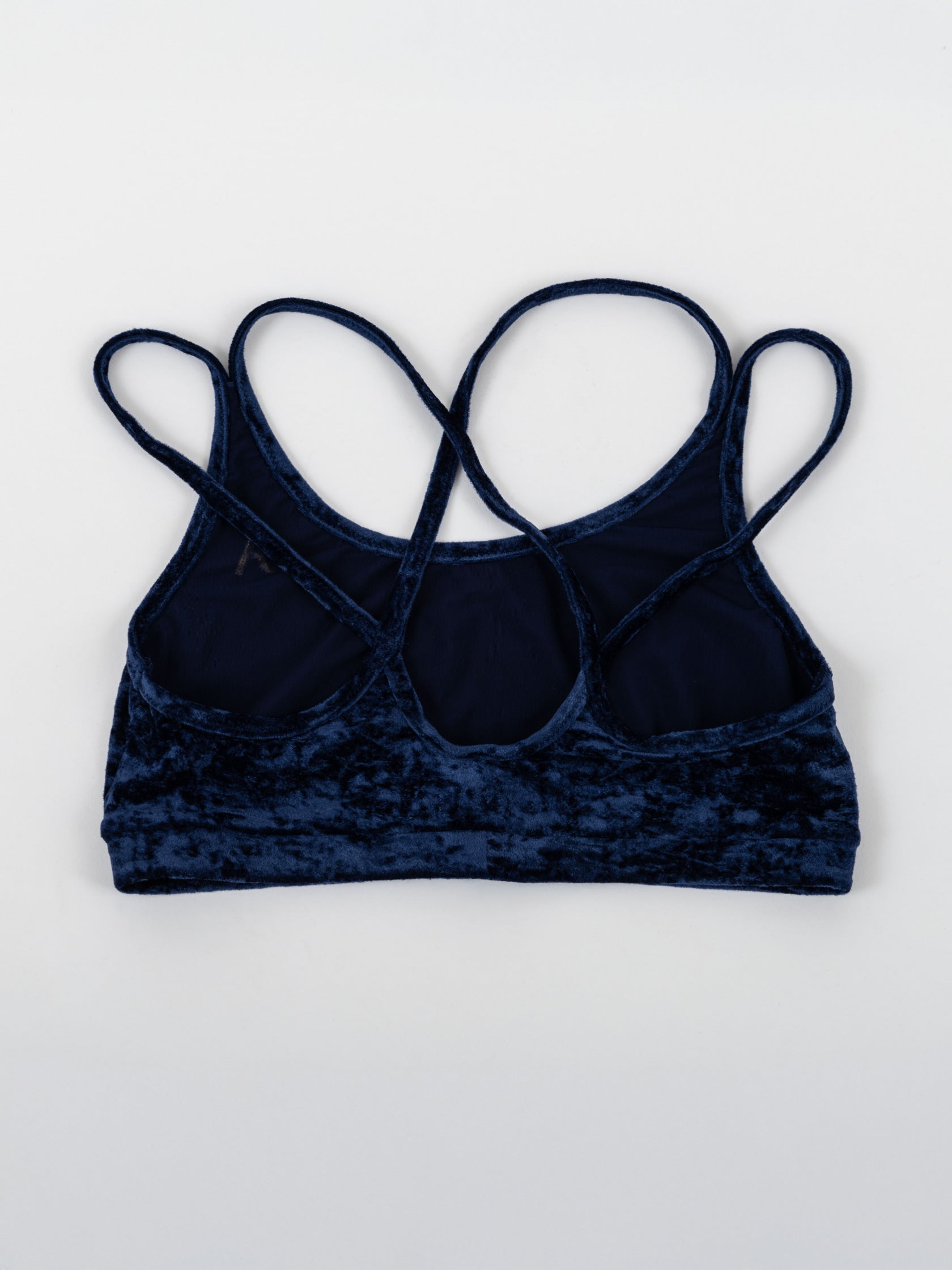 Top da pole dance in velluto blu, stile lusso