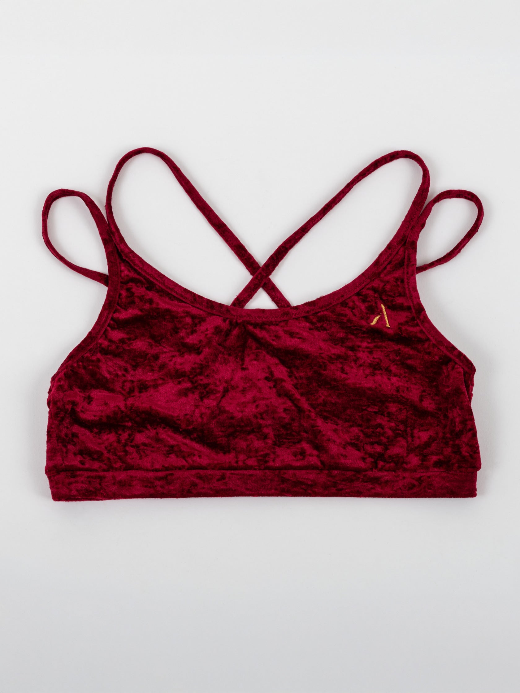 Top da pole dance in velluto rosso, stile lusso