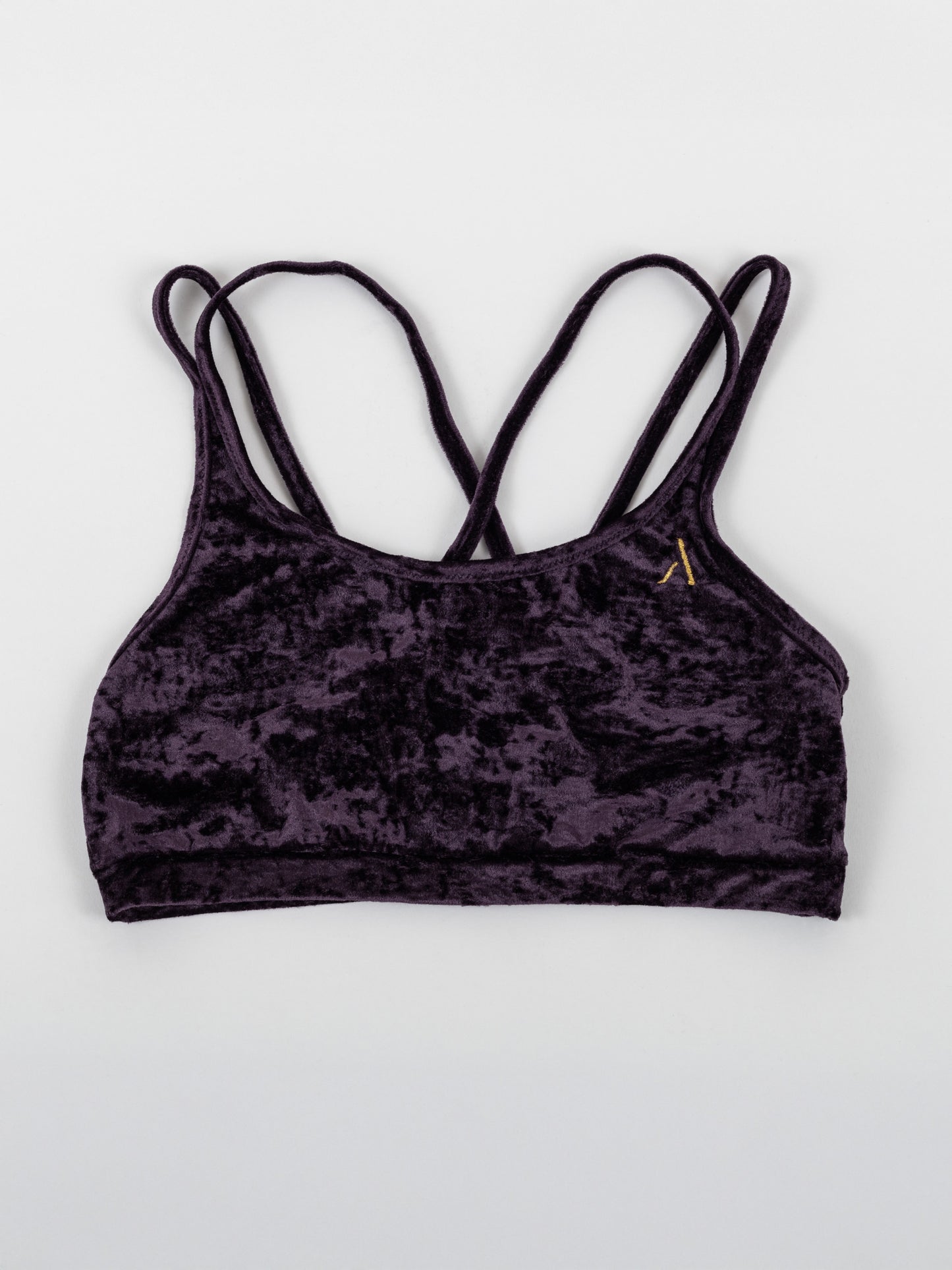 Top da pole dance in velluto viola, stile lusso