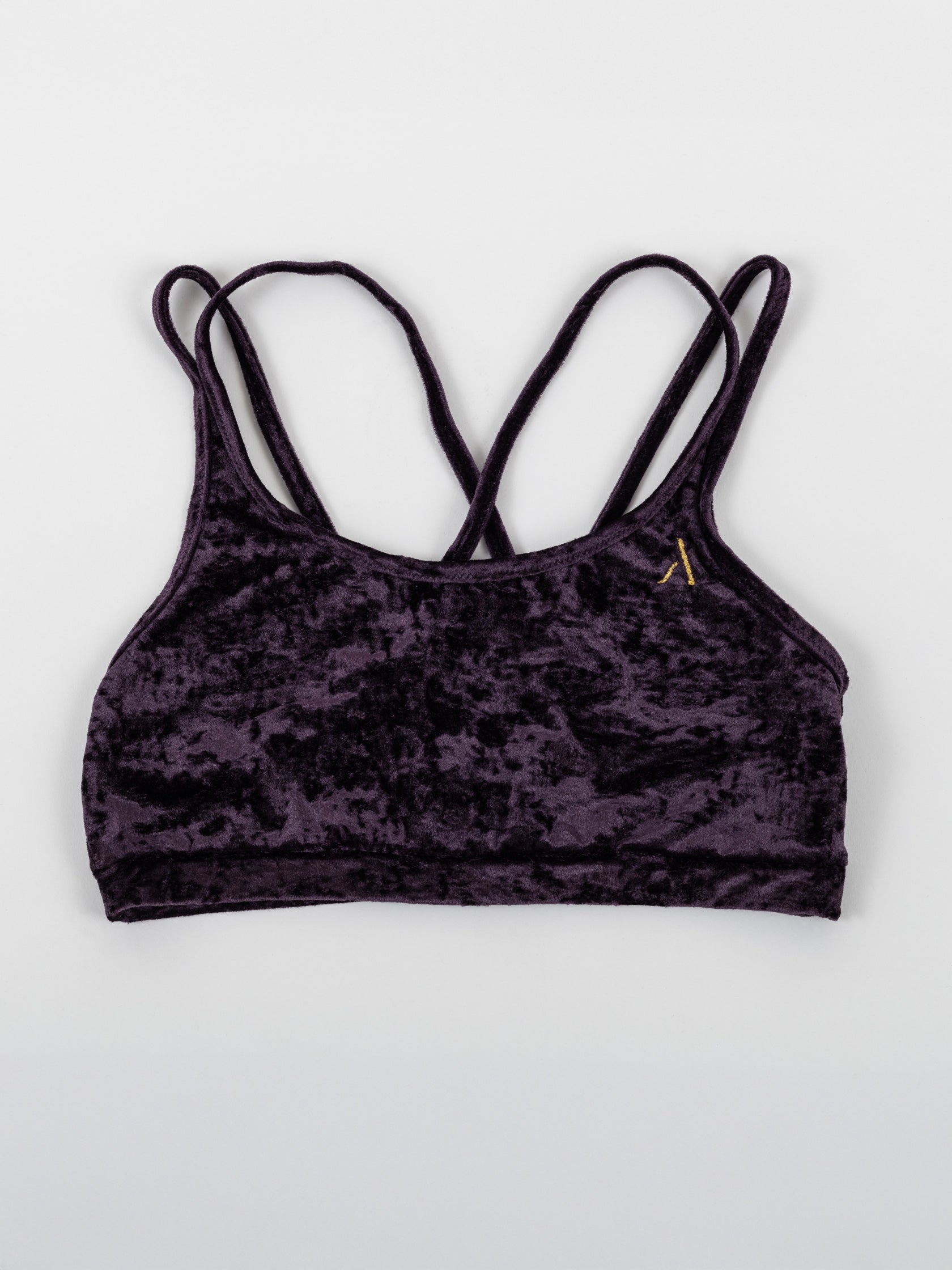 Top da pole dance in velluto viola, stile lusso