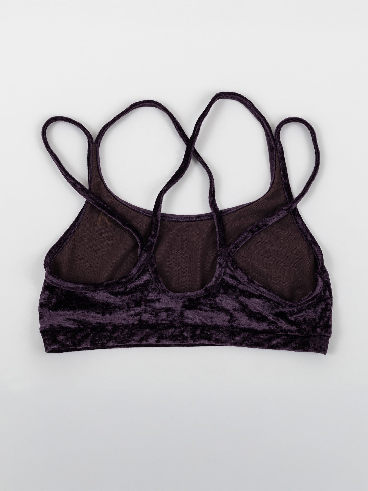 Top da pole dance in velluto viola, stile lusso