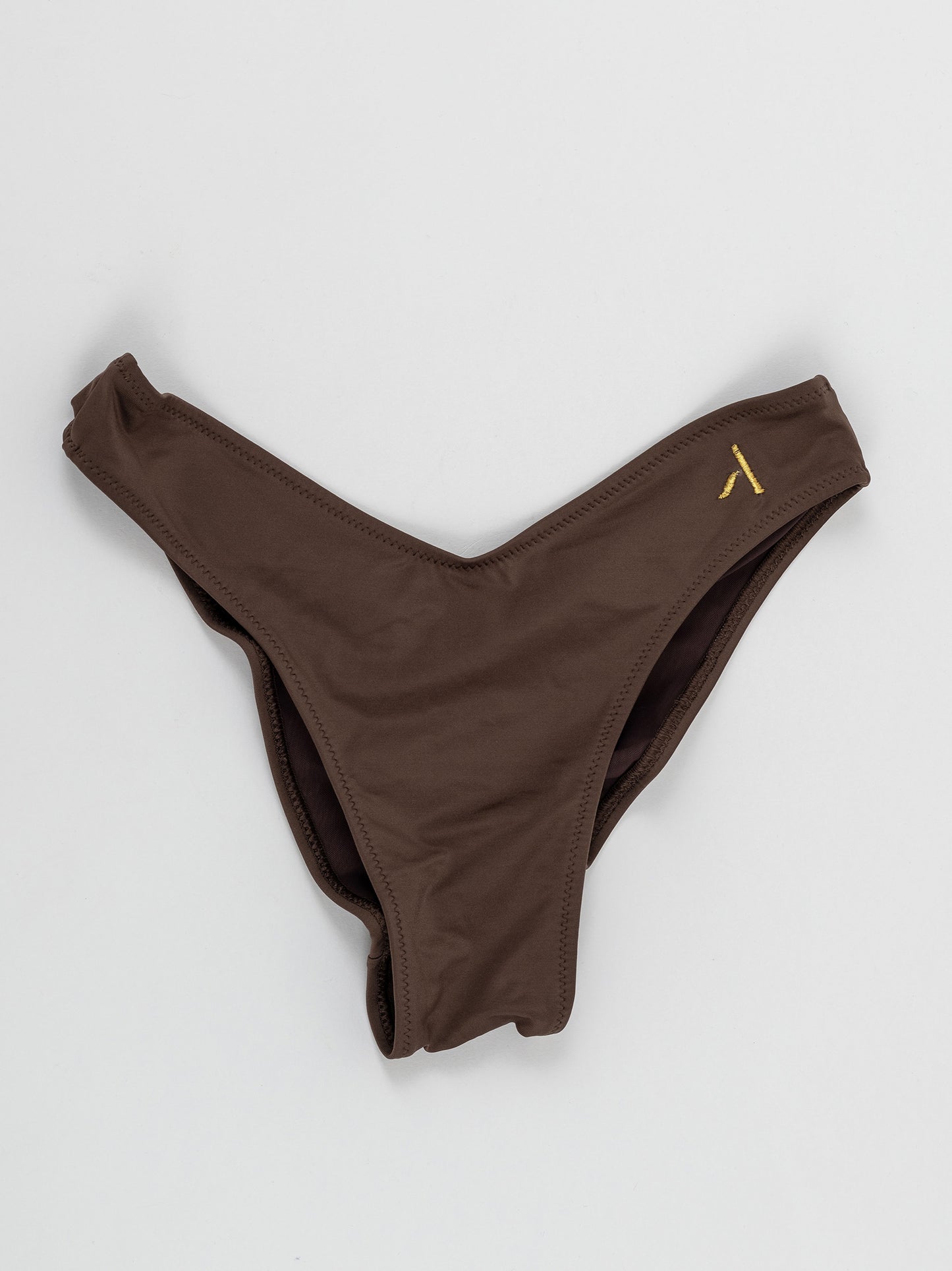 Pantaloncini slip da pole dance marrone con arricciatura sul retro