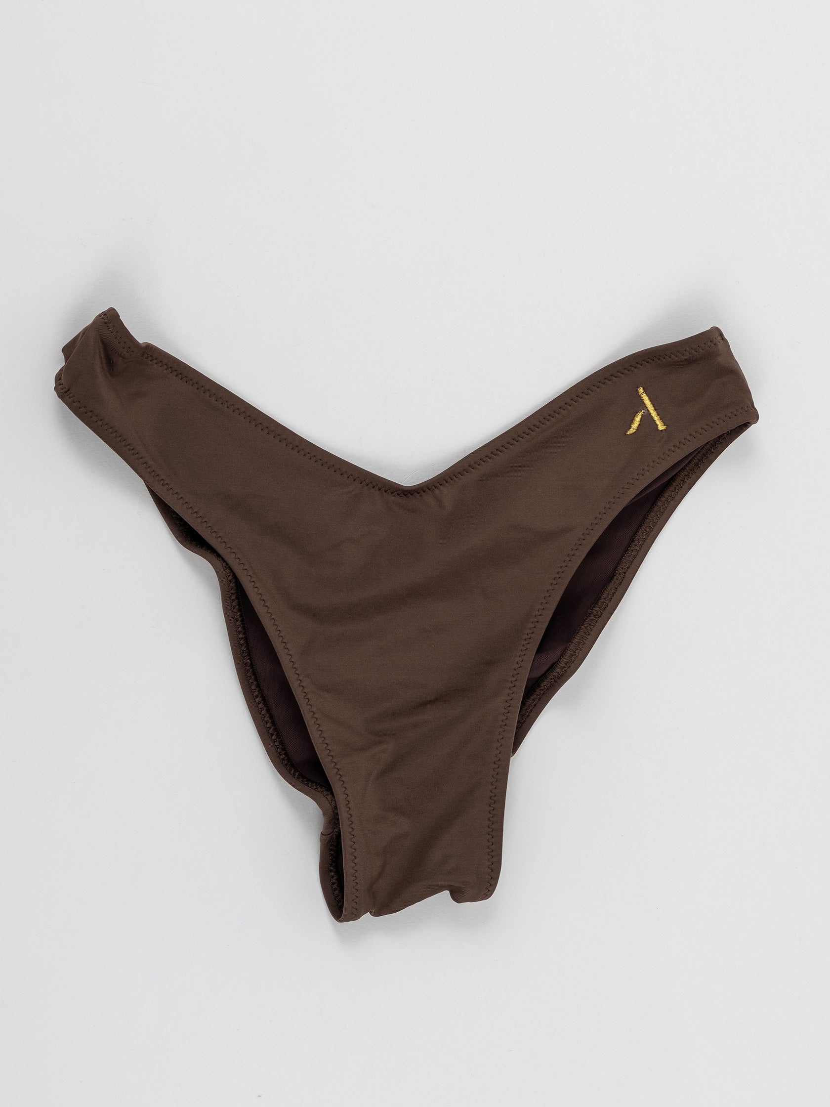 Pantaloncini slip da pole dance marrone con arricciatura sul retro