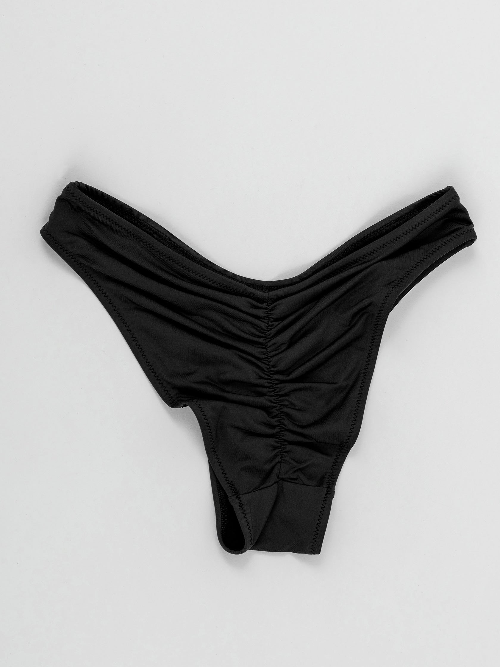 Pantaloncini slip da pole dance con arricciatura sul retro, colore nero 
