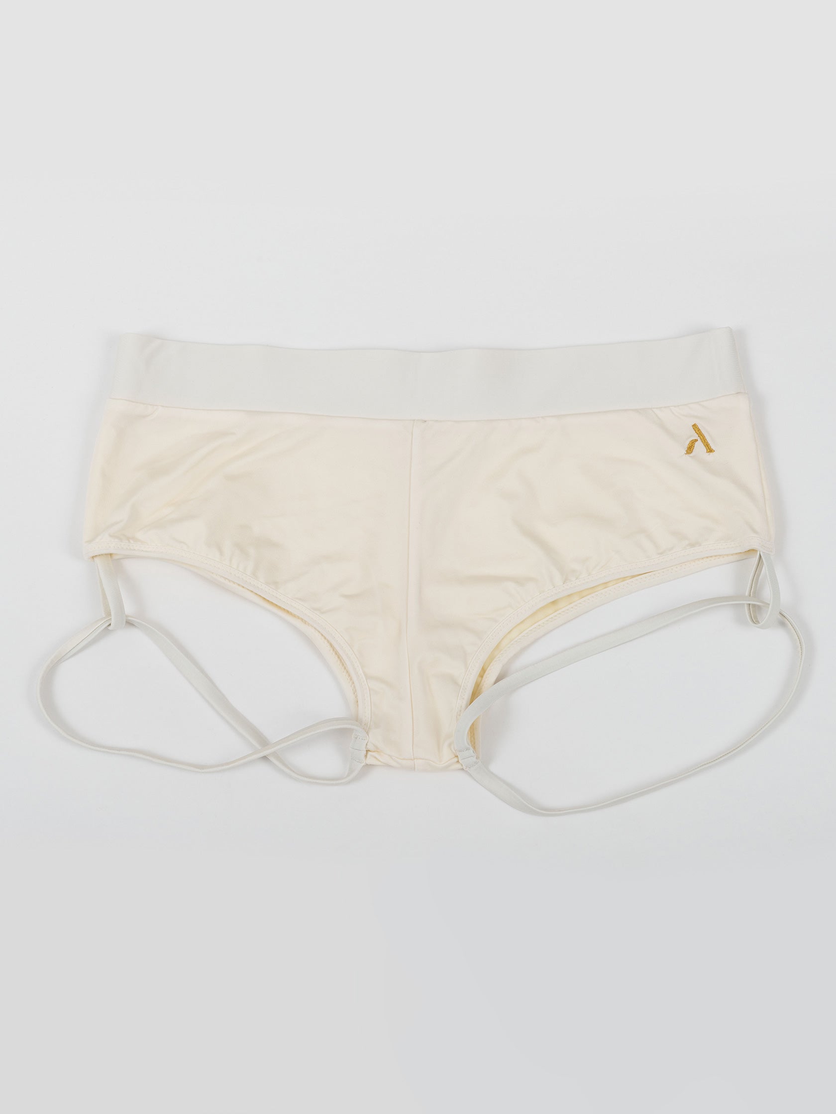 Pantaloncini da pole dance color bianco con cinturini