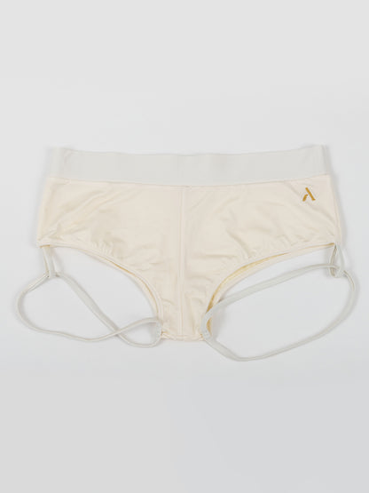 Pantaloncini da pole dance color bianco con cinturini