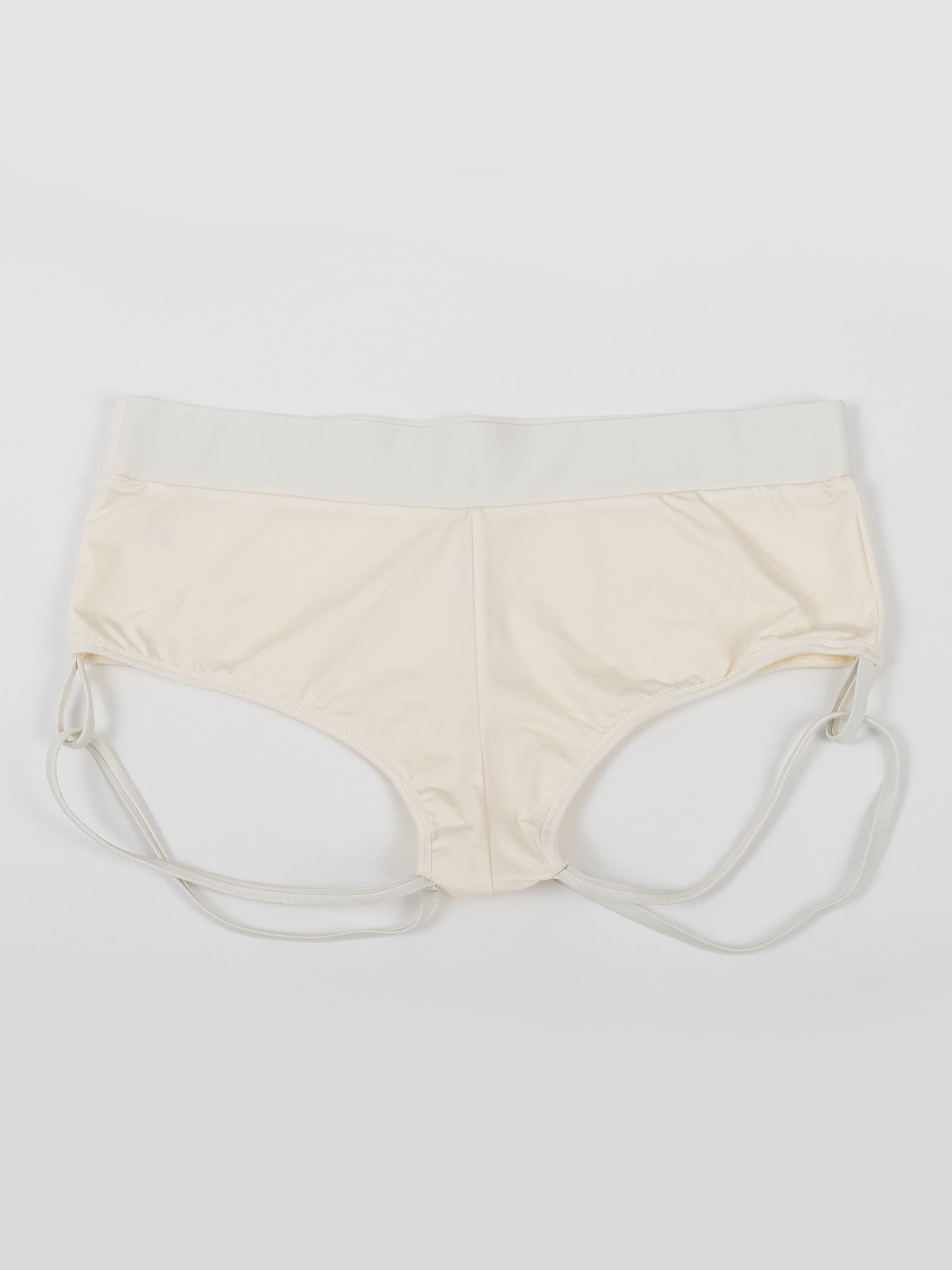 Pantaloncini da pole dance color bianco con cinturini