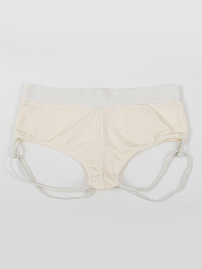 Pantaloncini da pole dance color bianco con cinturini