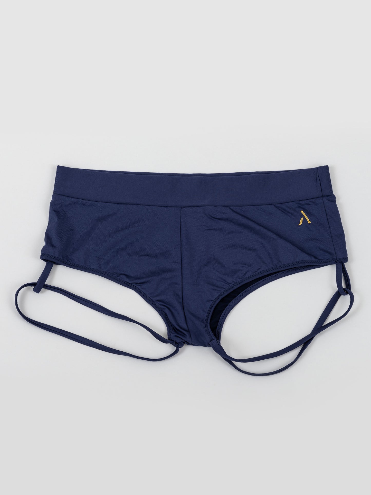 Pantaloncini da pole dance color blu con cinturini