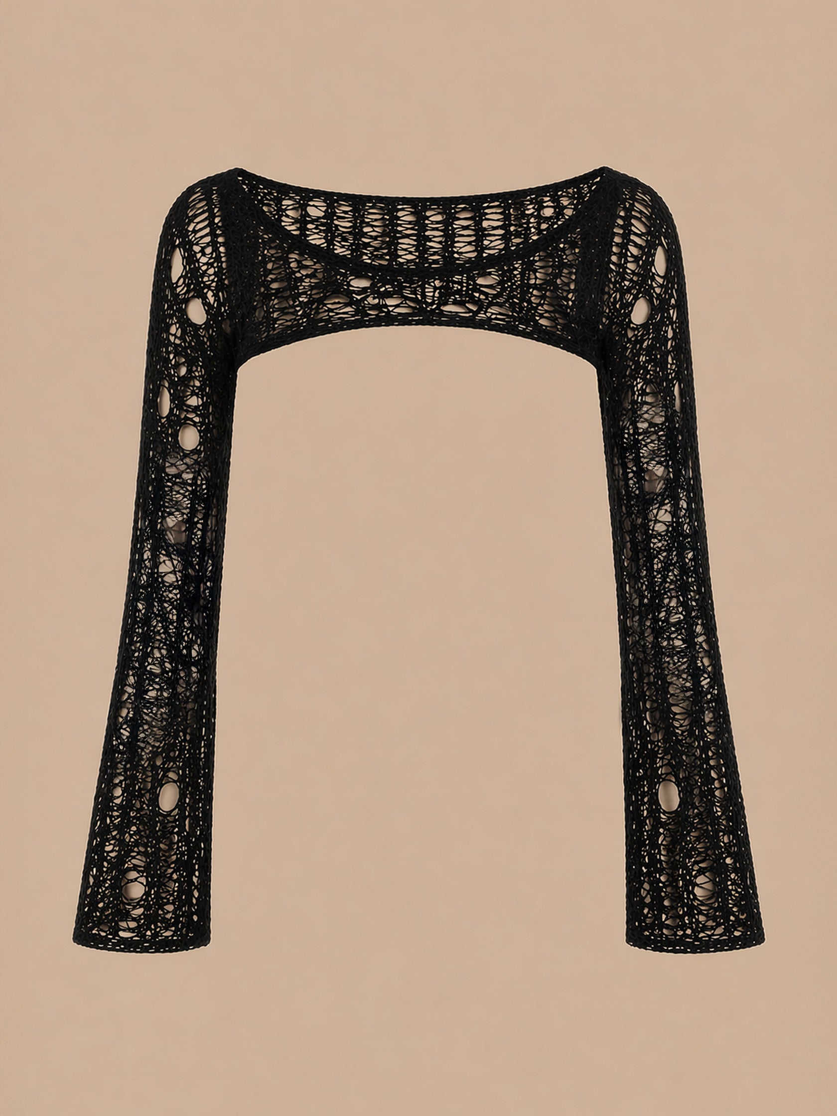 Bolero in maglia traforata per il pole dance color nero