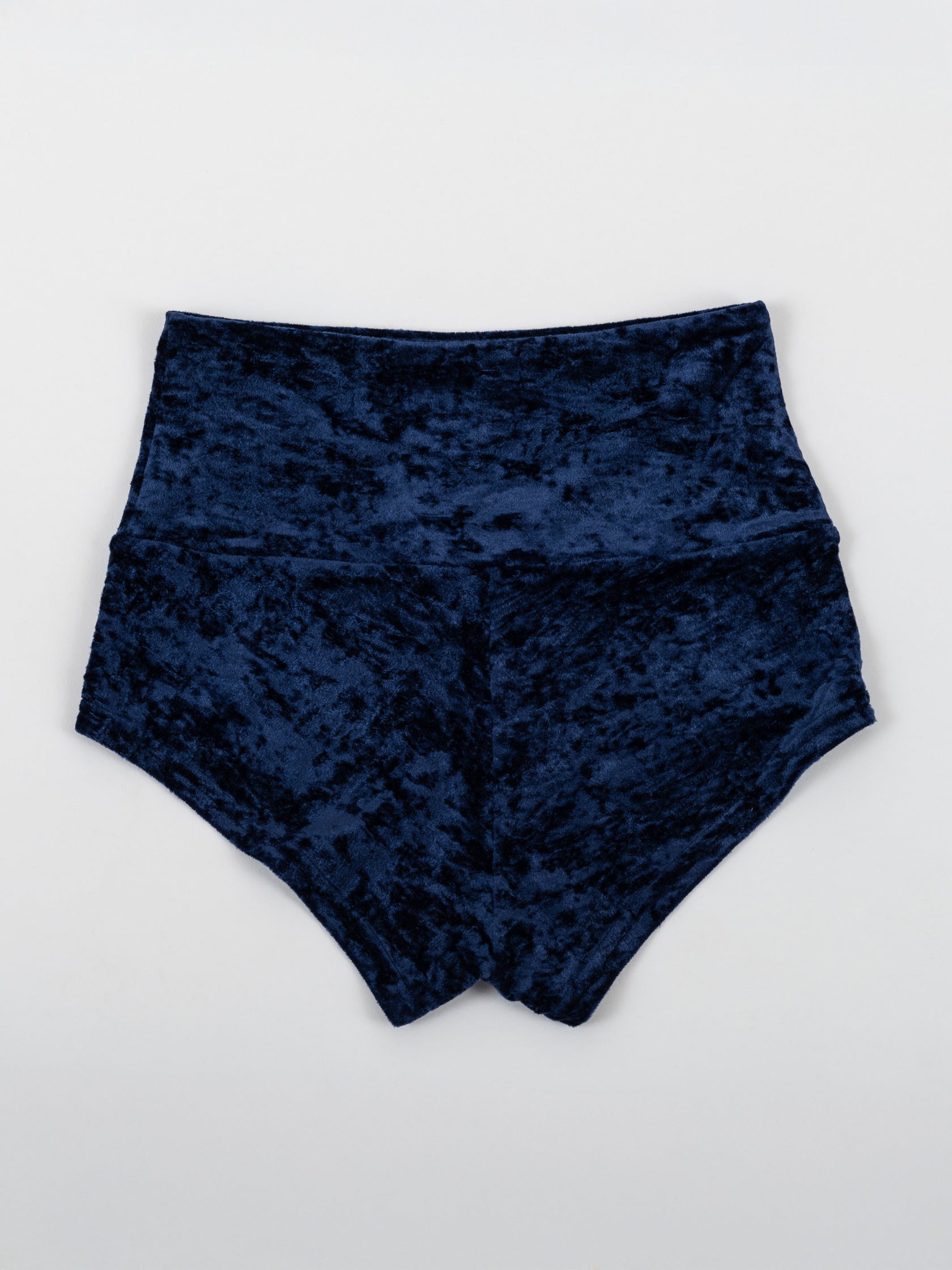 Pantaloncini da pole dance in velluto blu, stile lusso