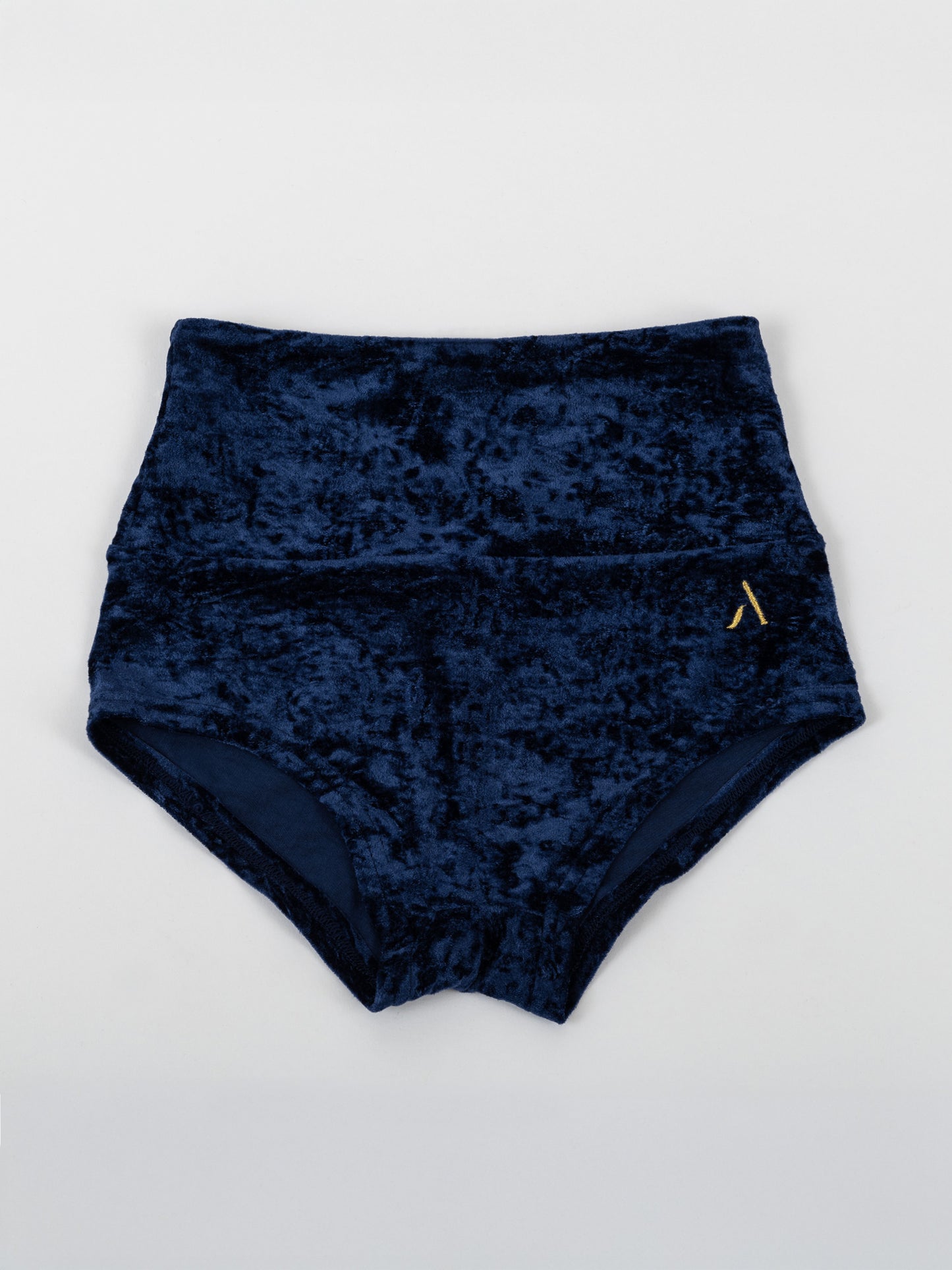 Pantaloncini da pole dance in velluto blu, stile lusso