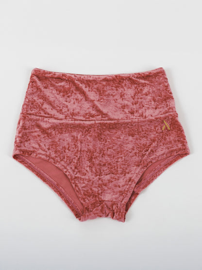Pantaloncini da pole dance in velluto rosa, stile lusso