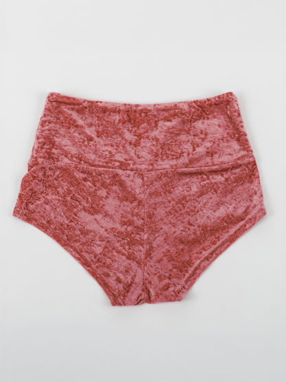 Pantaloncini da pole dance in velluto rosa, stile lusso