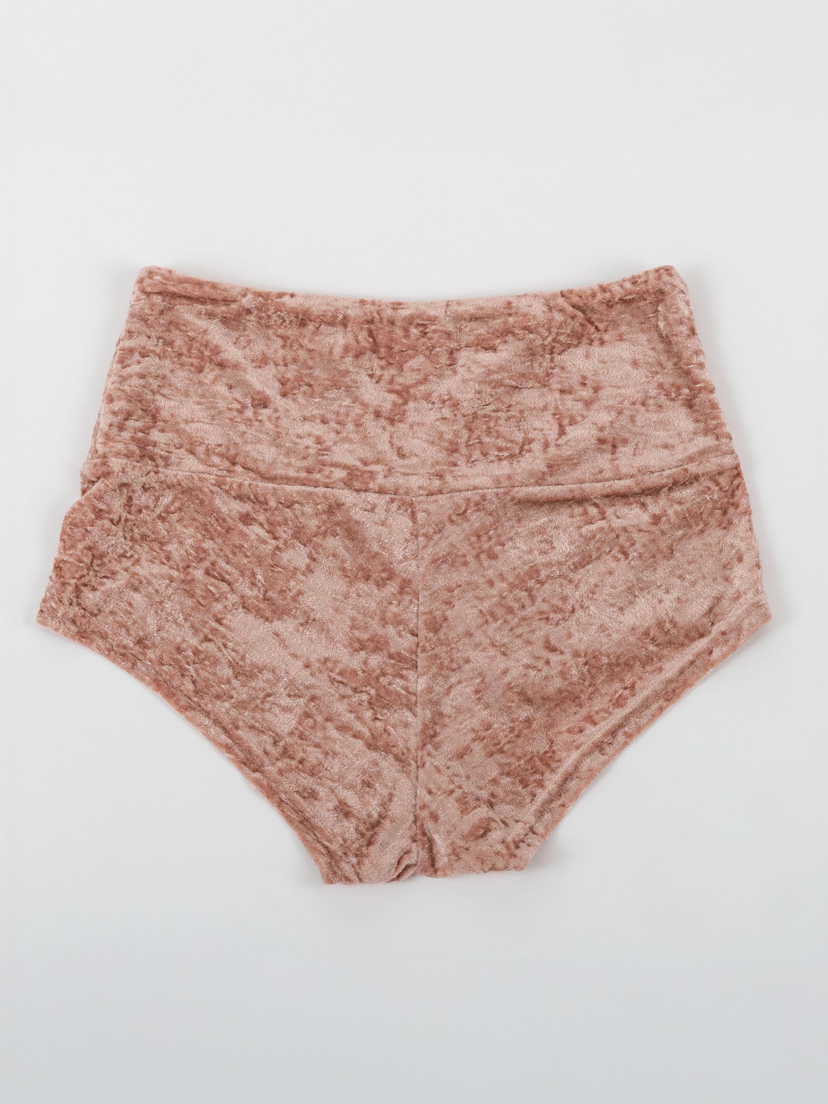 Pantaloncini da pole dance in velluto rosa, stile lusso