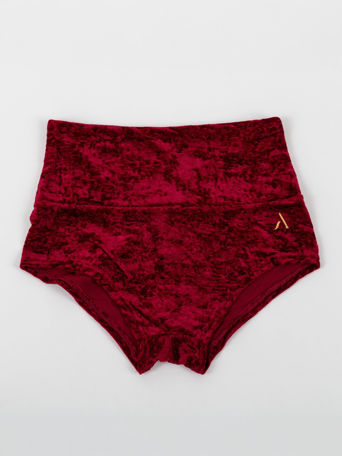 Pantaloncini da pole dance in velluto rosso, stile lusso