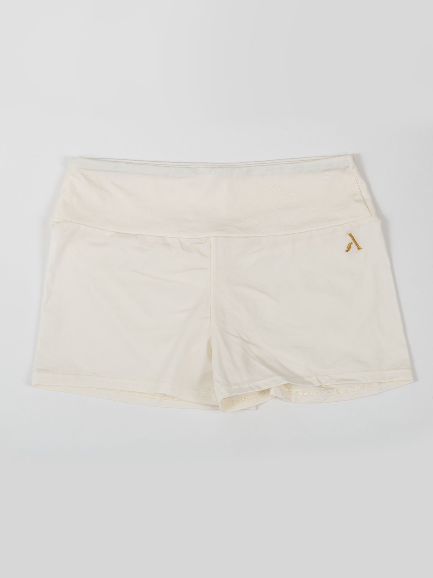 Pantaloncini da pole dance bianco con arricciatura sul retro