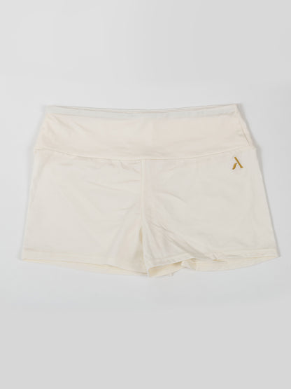 Pantaloncini da pole dance bianco con arricciatura sul retro