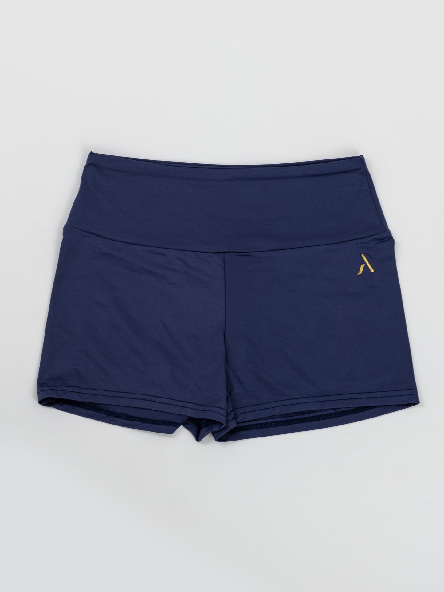 Pantaloncini da pole dance blu con arricciatura sul retro