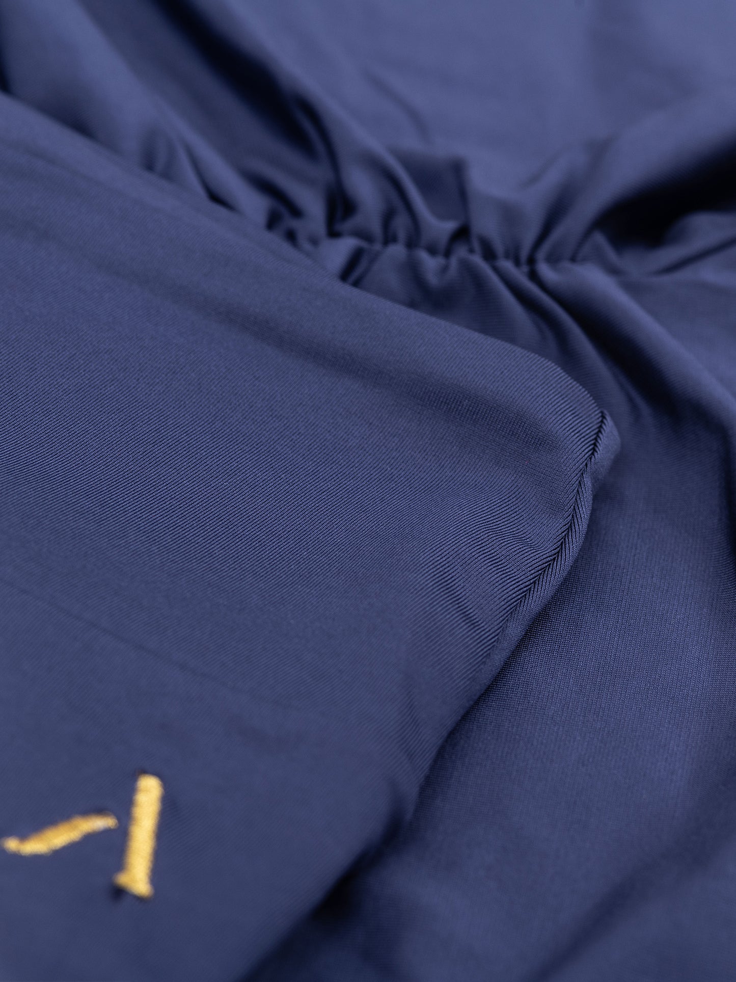 Pantaloncini da pole dance blu con arricciatura sul retro