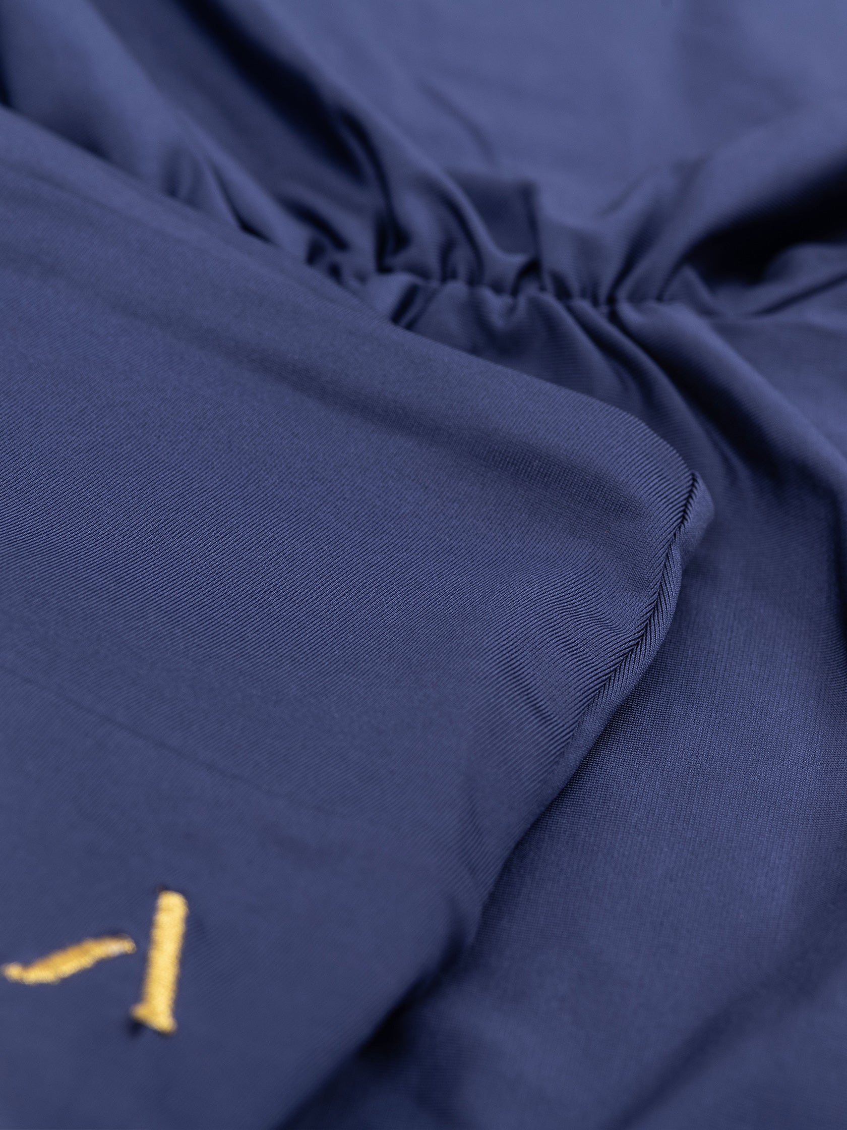 Pantaloncini da pole dance blu con arricciatura sul retro