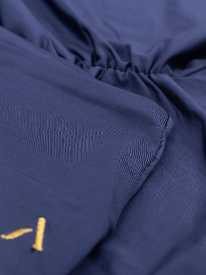 Pantaloncini da pole dance blu con arricciatura sul retro