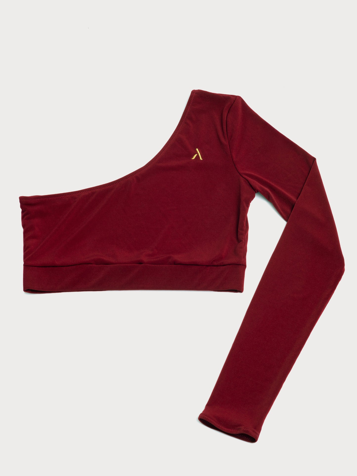 Top monospalla da pole dance in jersey color rosso