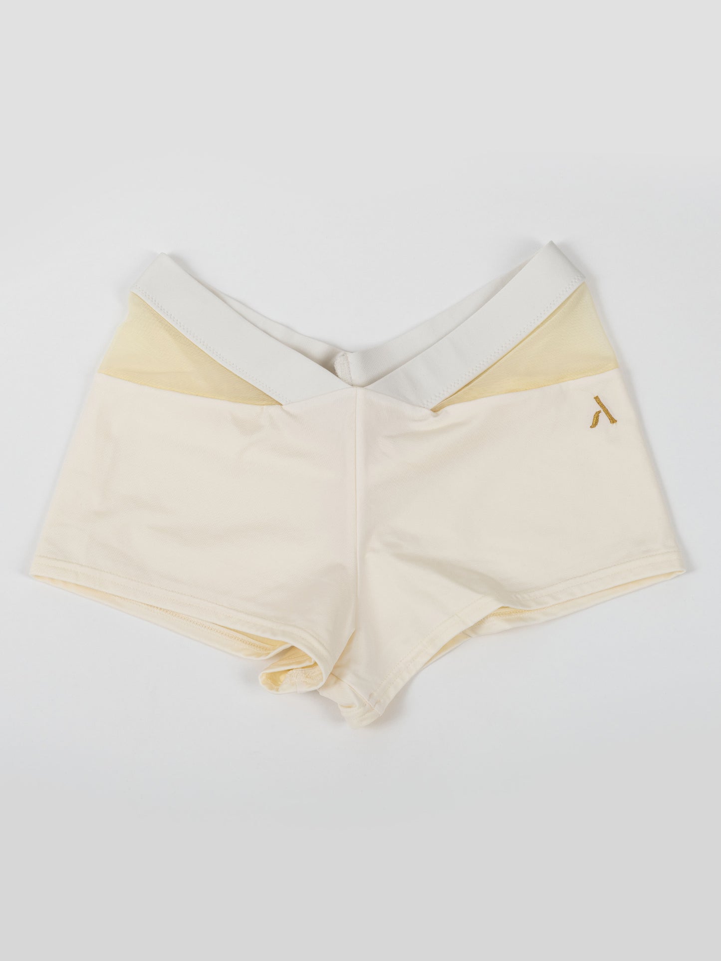 Pantaloncini da pole dance color bianco con inserti in rete