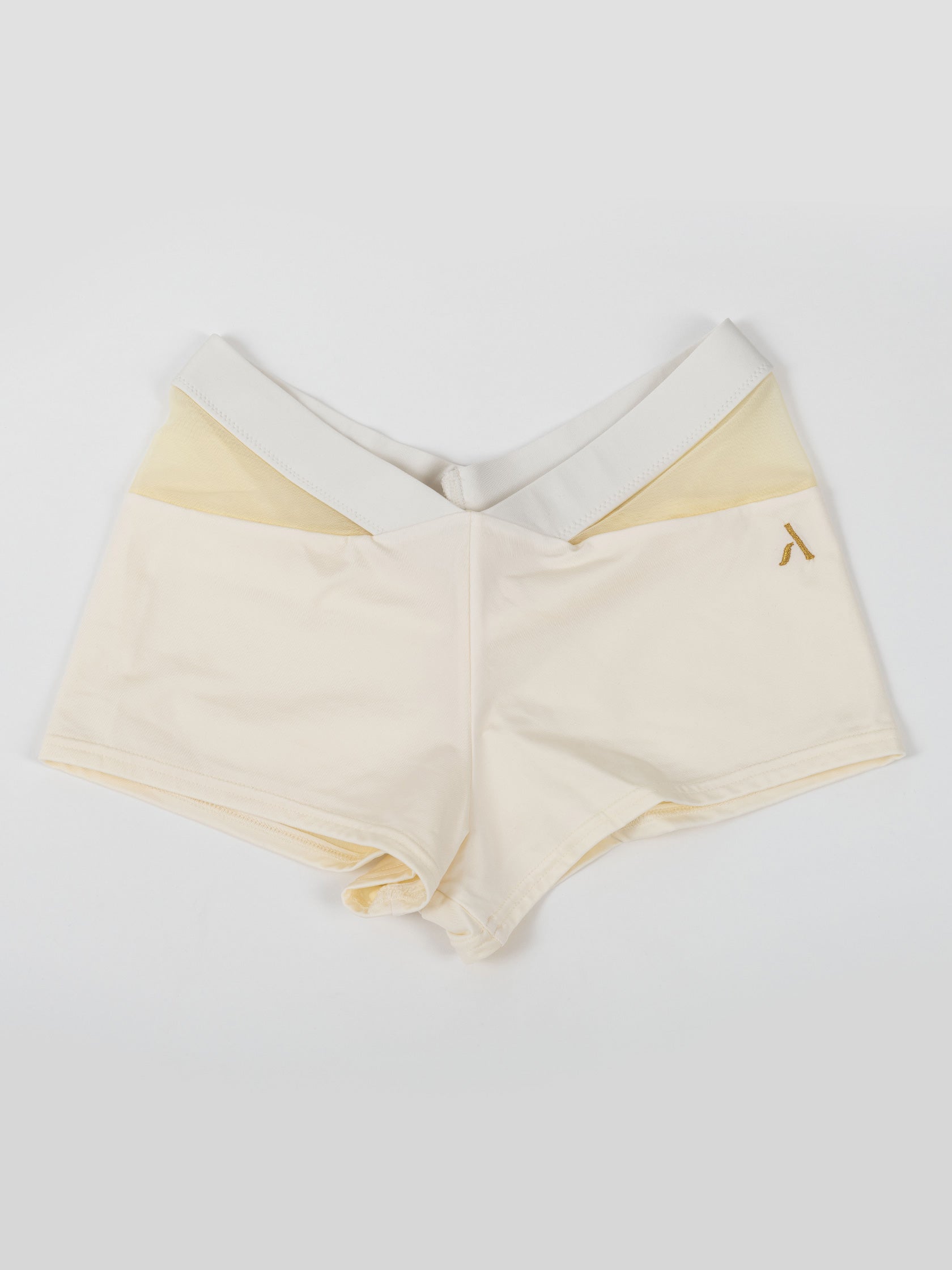 Pantaloncini da pole dance color bianco con inserti in rete