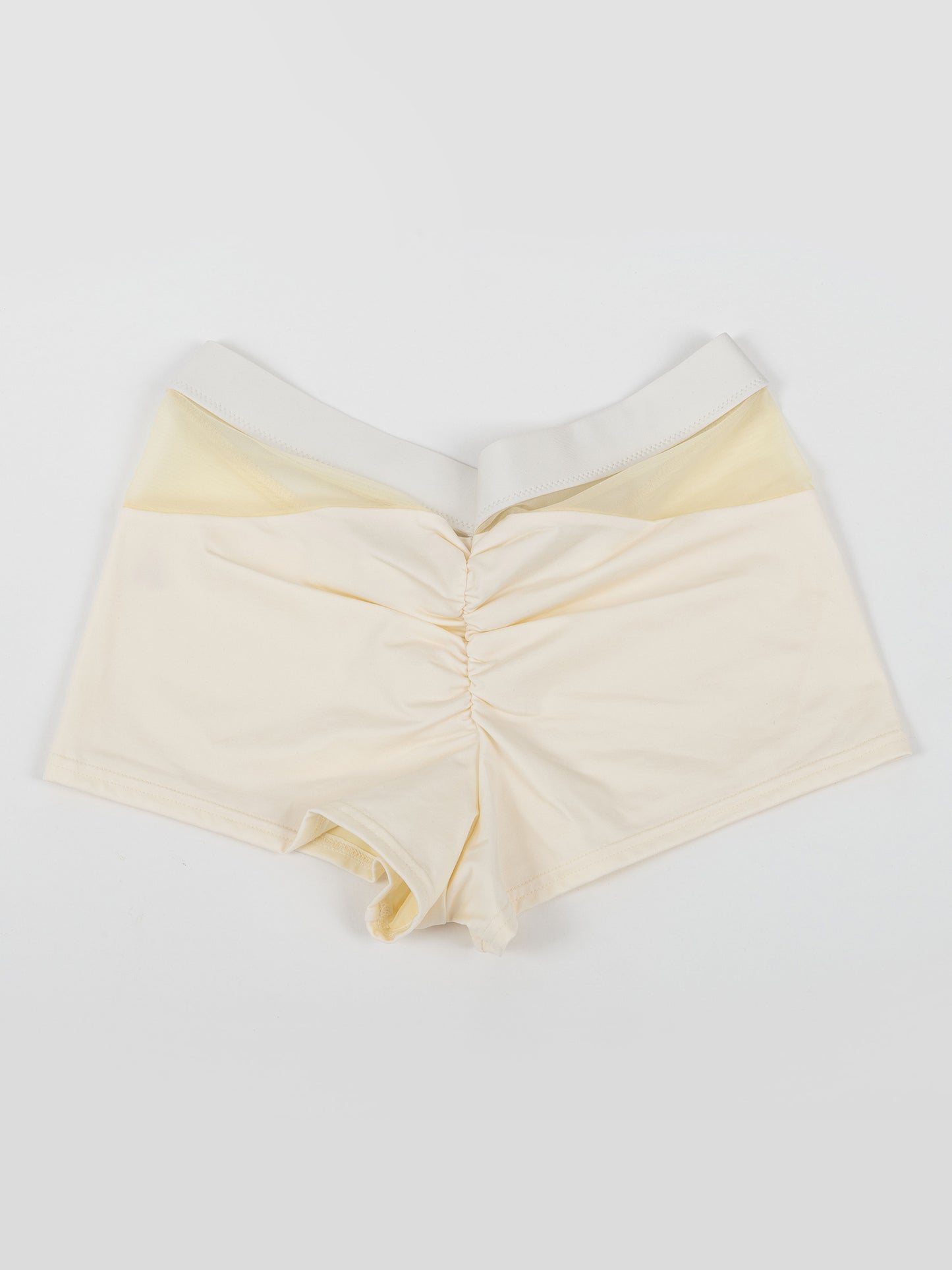 Pantaloncini da pole dance color bianco con inserti in rete