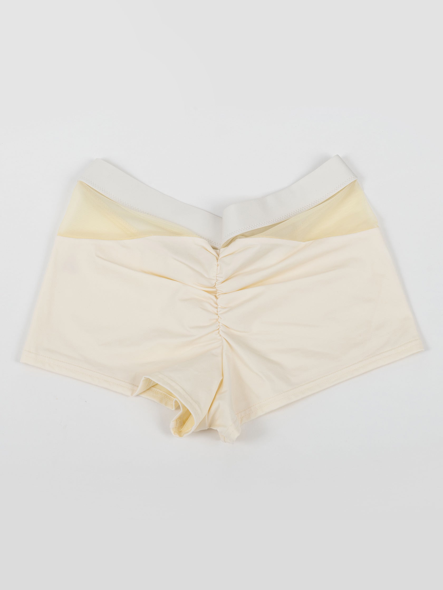 Pantaloncini da pole dance color bianco con inserti in rete