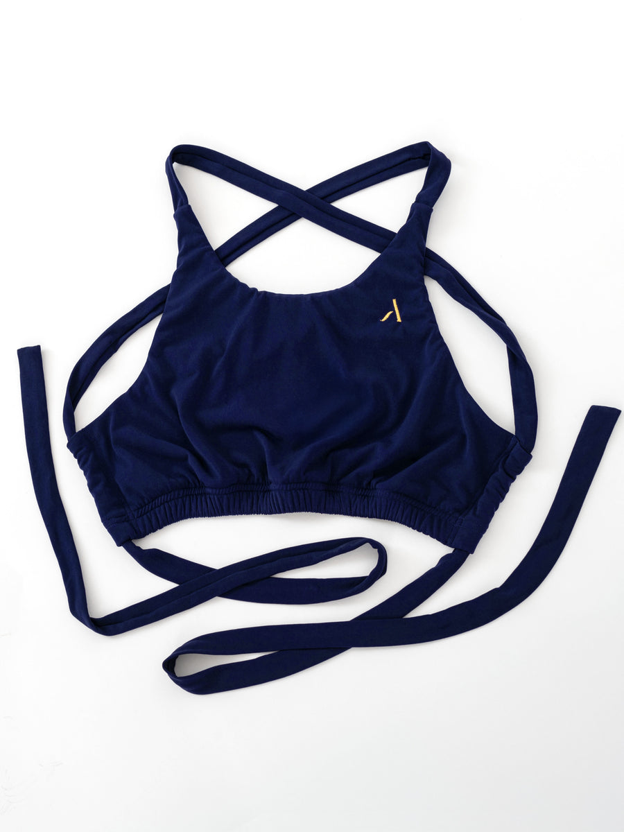Top da pole dance con i lacci, colore azzurro