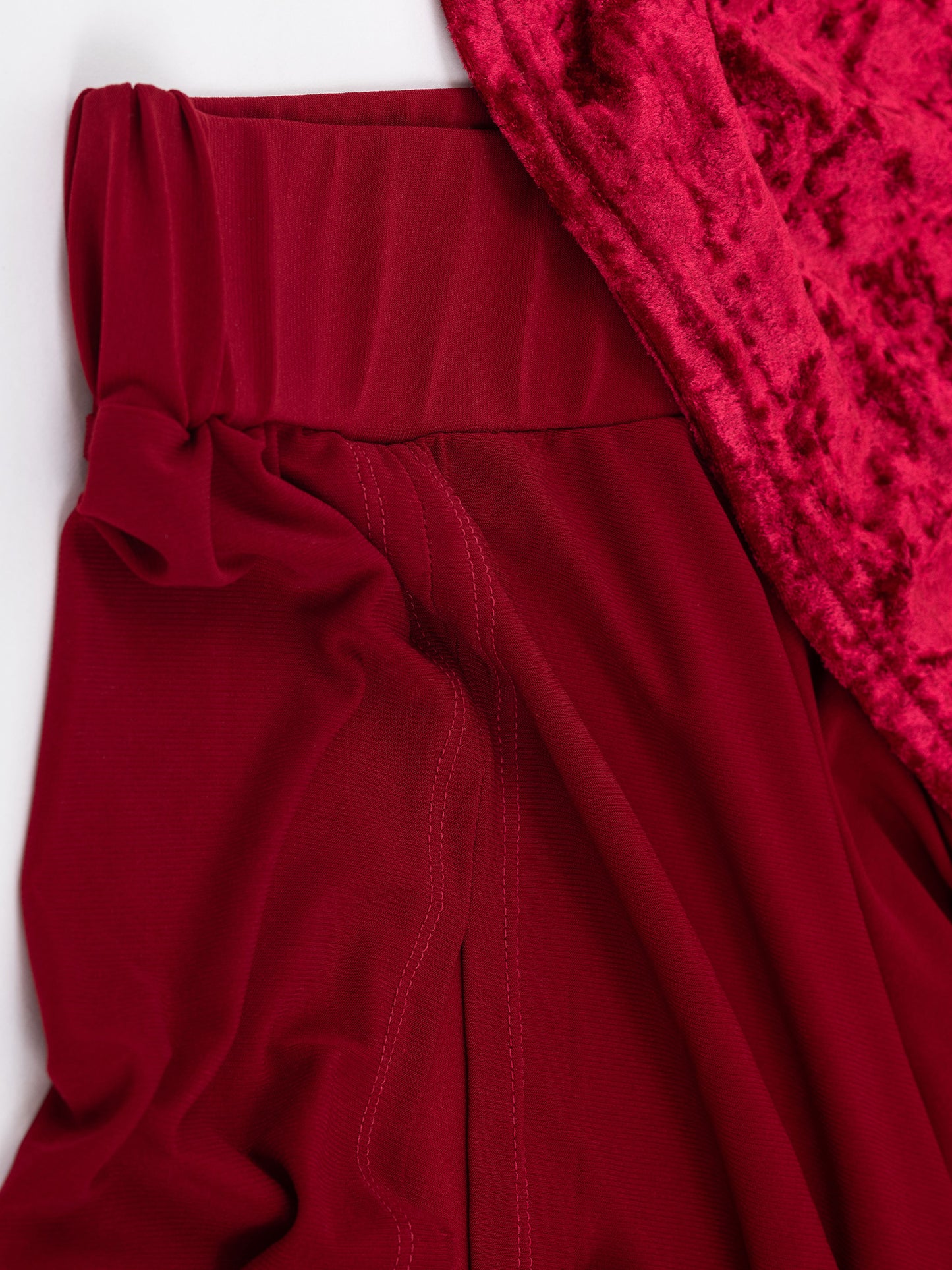 Pantaloni culotte da pole dance color rosso in jersey