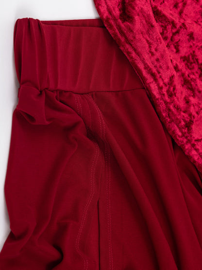 Pantaloni culotte da pole dance color rosso in jersey