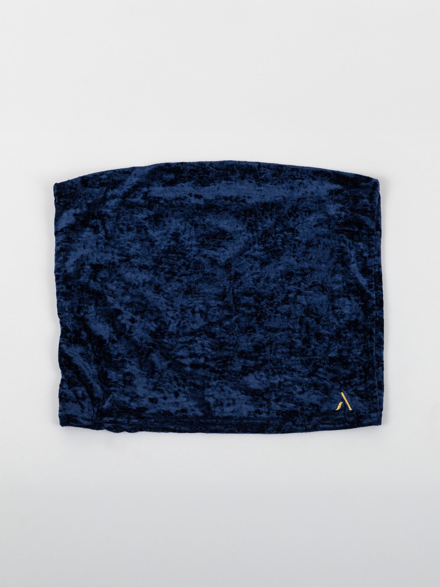 Top a fascia da pole dance in velluto blu, stile lusso