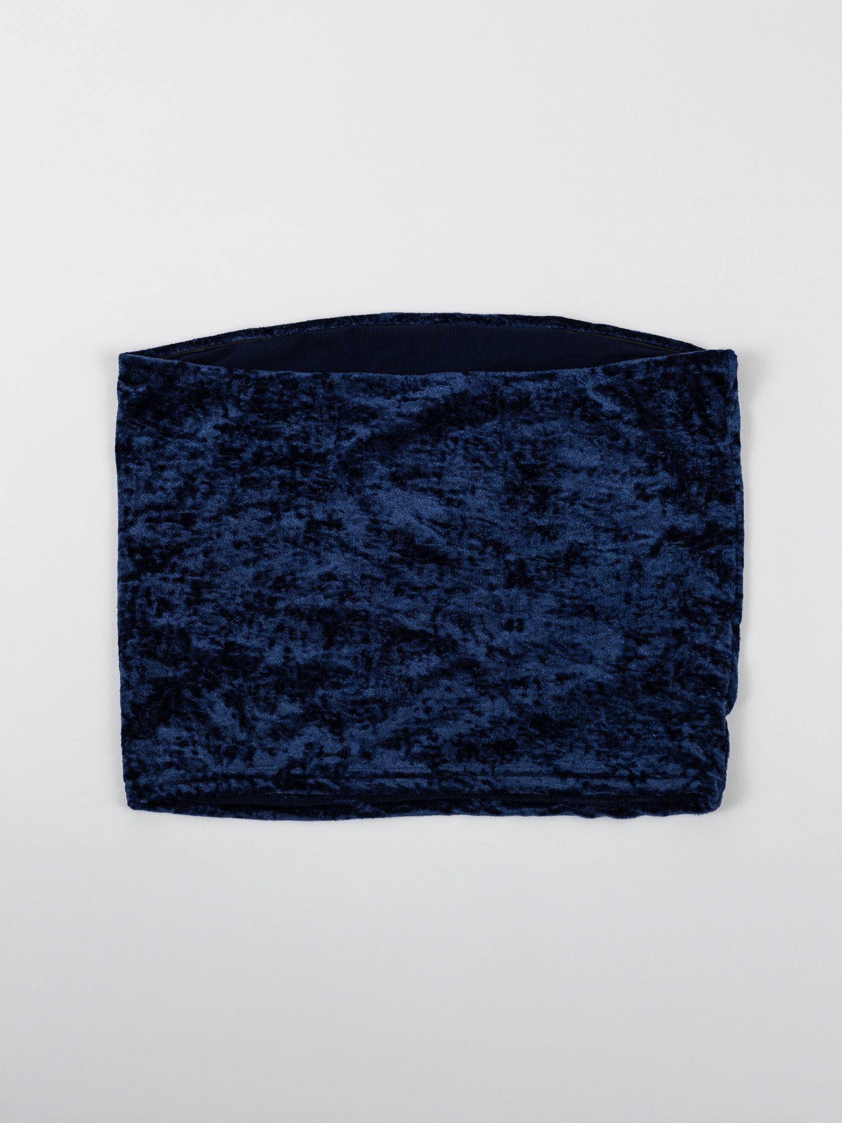 Top a fascia da pole dance in velluto blu, stile lusso