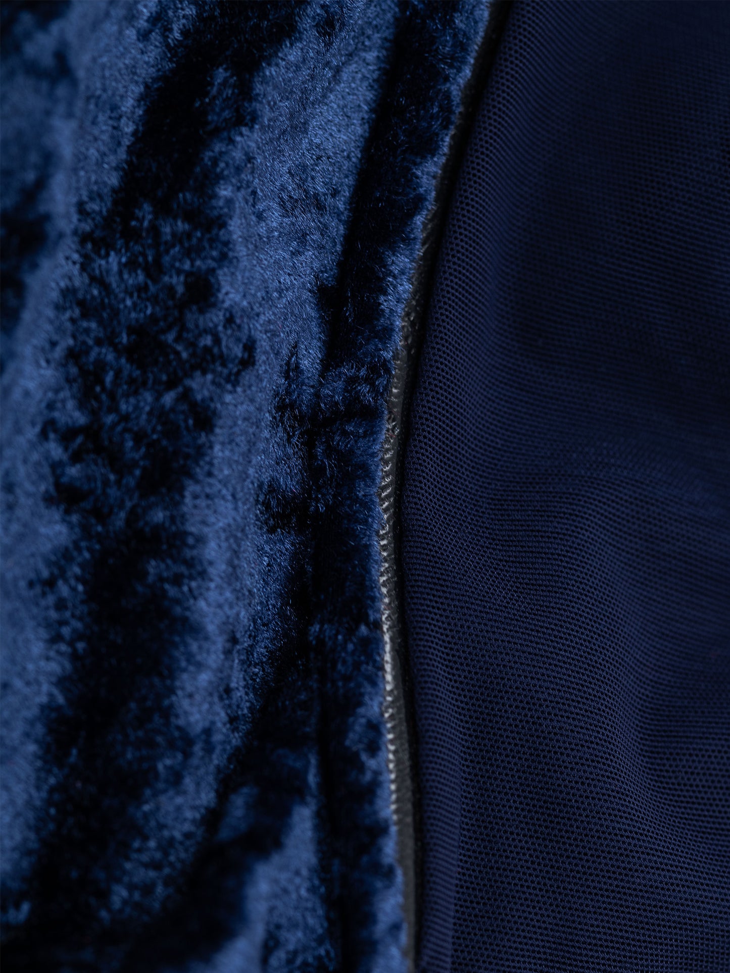 Top a fascia da pole dance in velluto blu, stile lusso