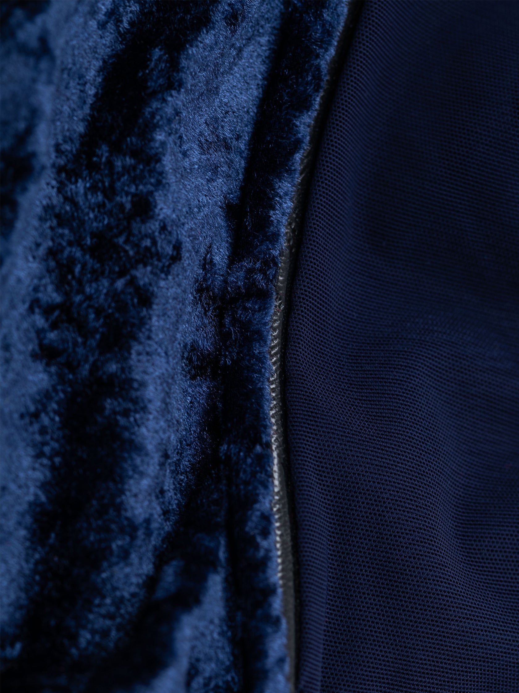 Top a fascia da pole dance in velluto blu, stile lusso