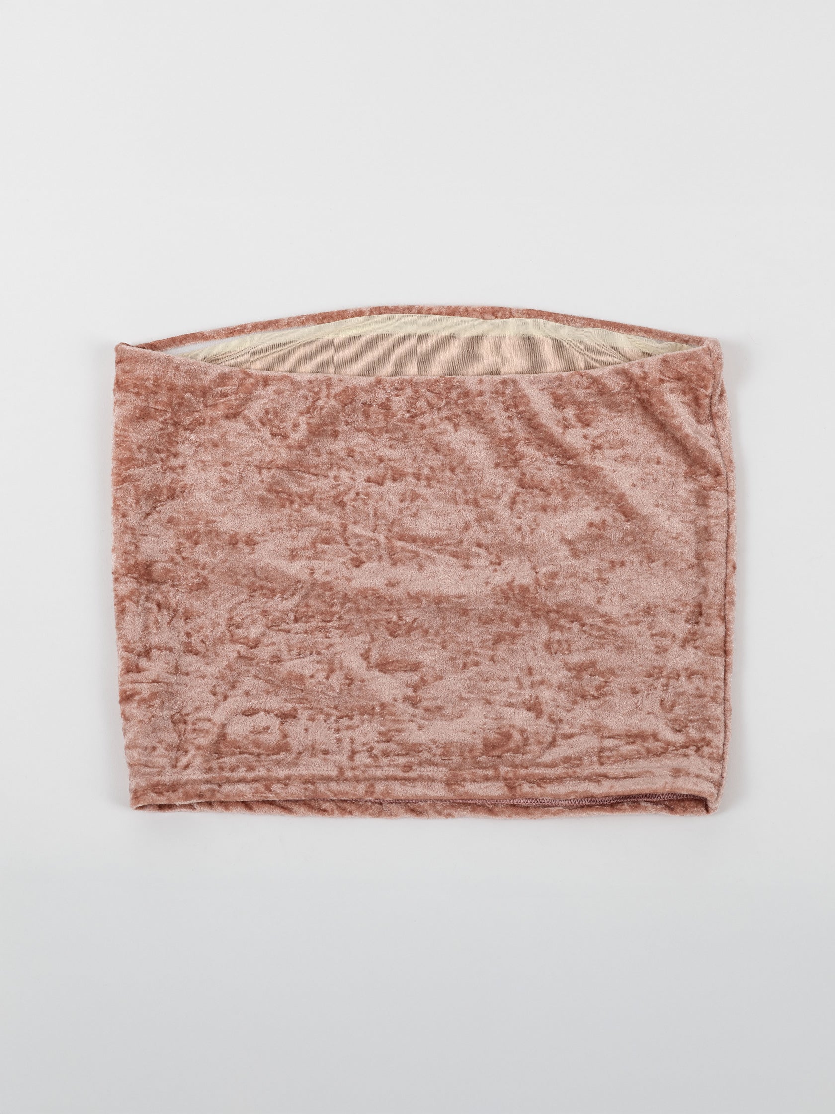 Top a fascia da pole dance in velluto rosa, stile lusso