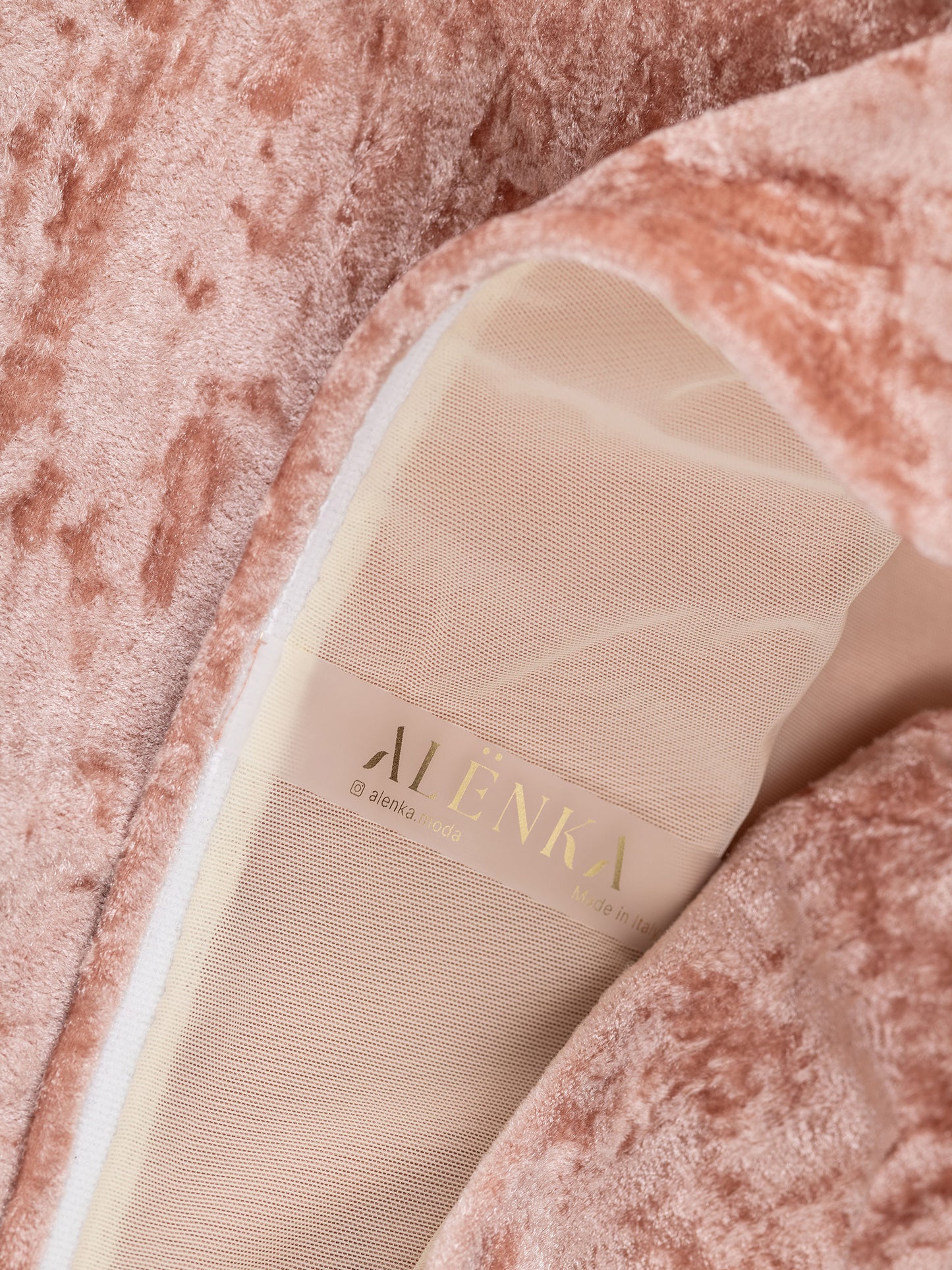 Top a fascia da pole dance in velluto rosa, stile lusso