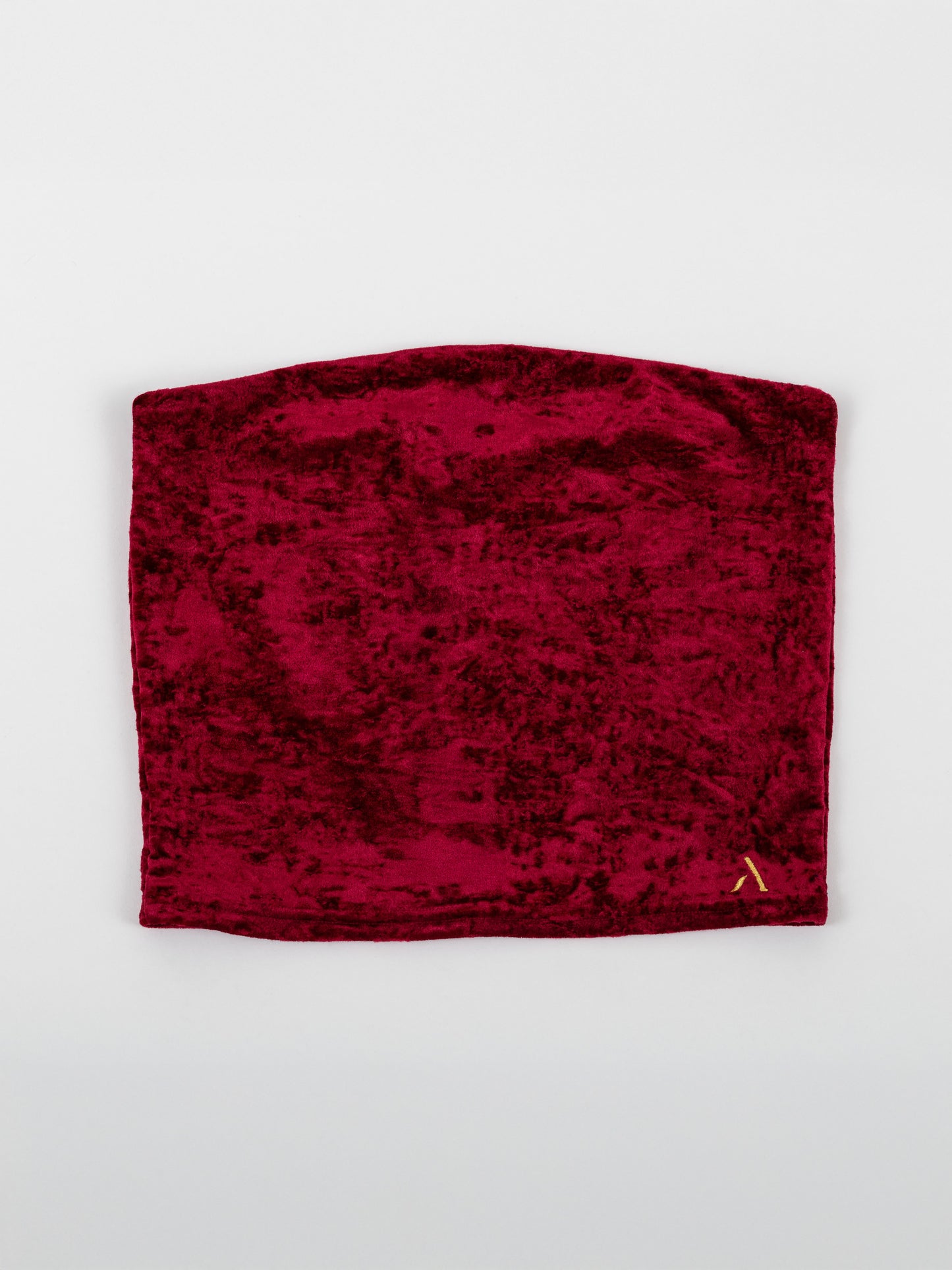 Top a fascia da pole dance in velluto rosso, stile lusso