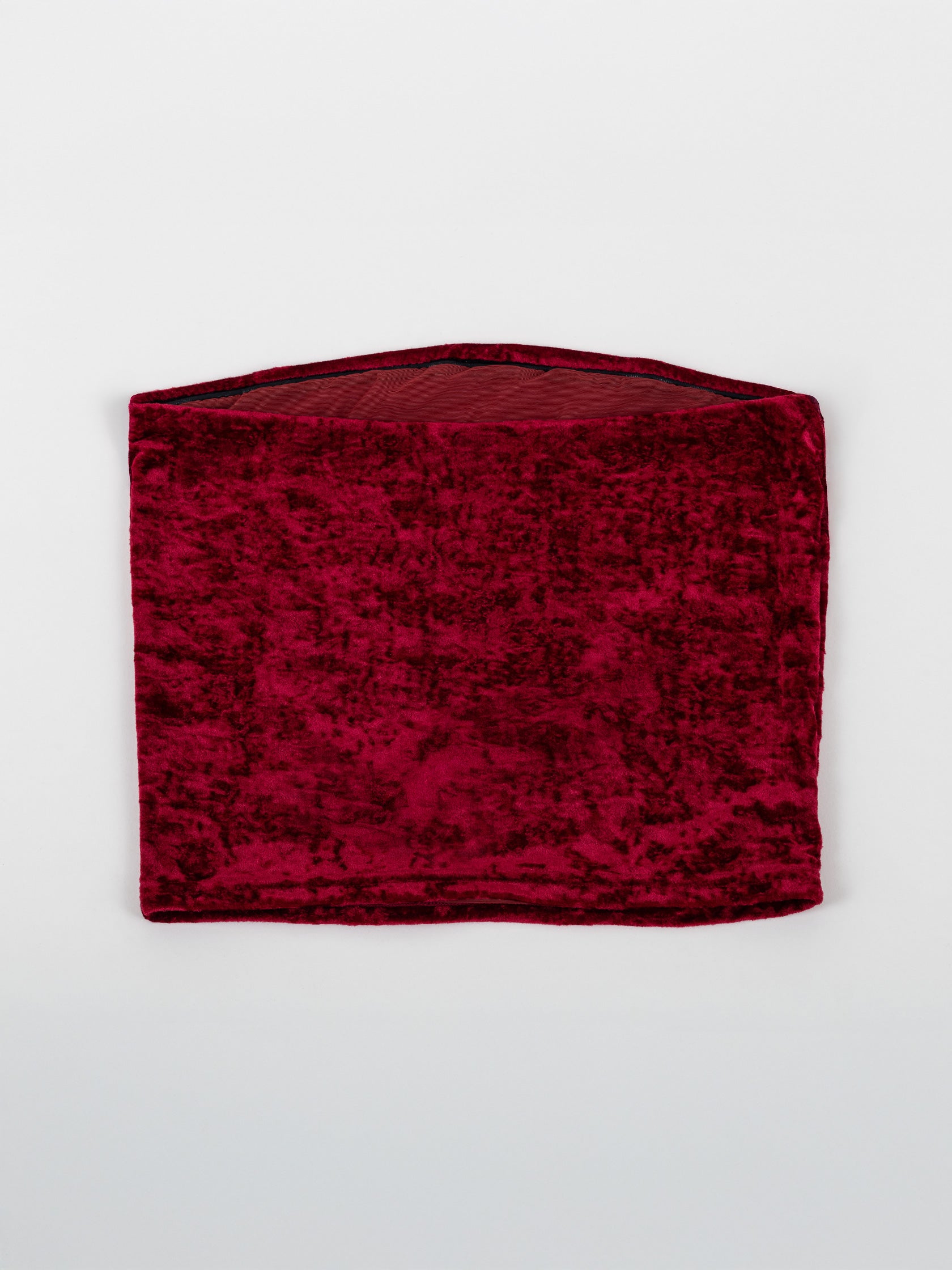 Top a fascia da pole dance in velluto rosso, stile lusso