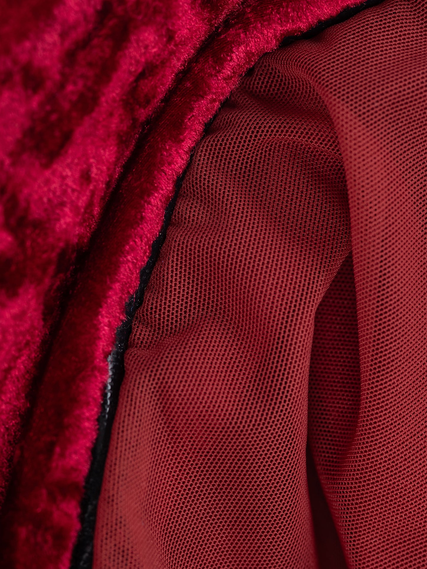 Top a fascia da pole dance in velluto rosso, stile lusso